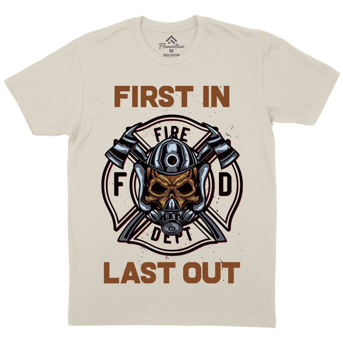 Fire Fighter Mens Organic Crew Neck T-Shirt Firefighters B124