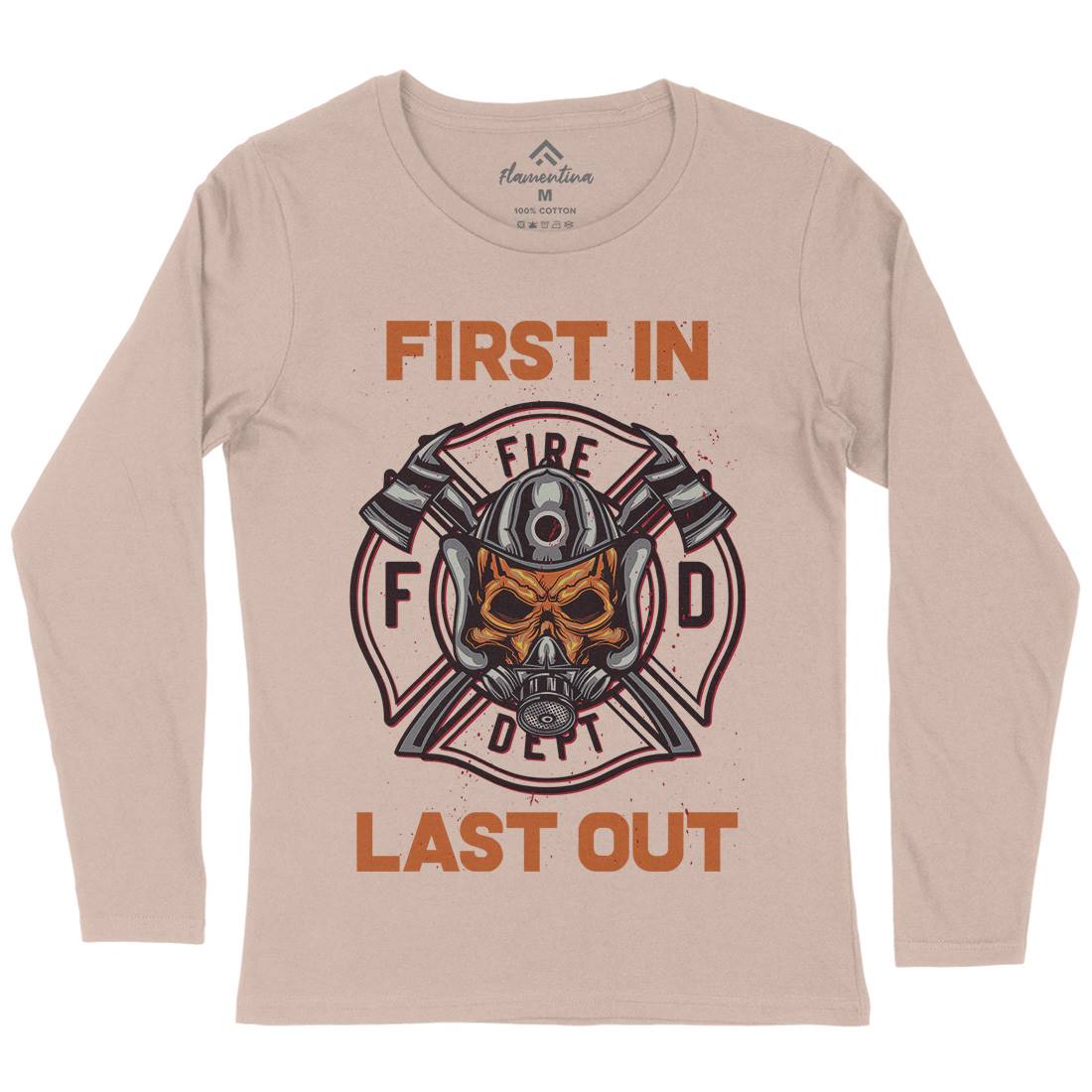 Fire Fighter Womens Long Sleeve T-Shirt Firefighters B124