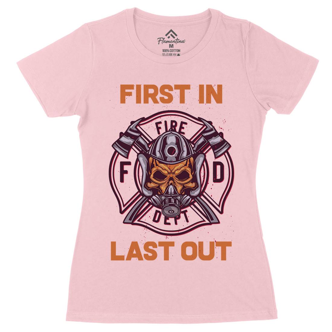 Fire Fighter Womens Organic Crew Neck T-Shirt Firefighters B124