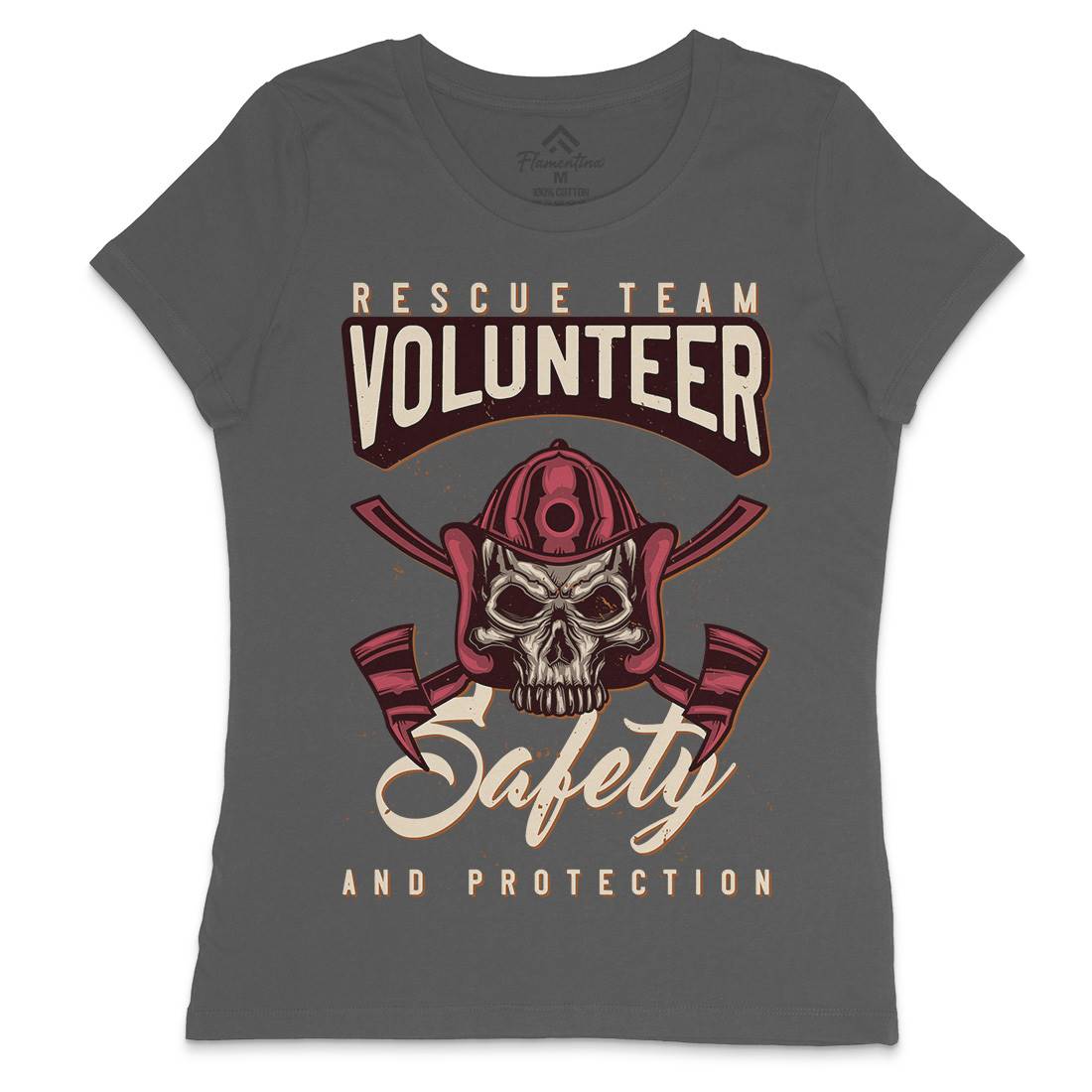 Fire Fighter Womens Crew Neck T-Shirt Firefighters B125