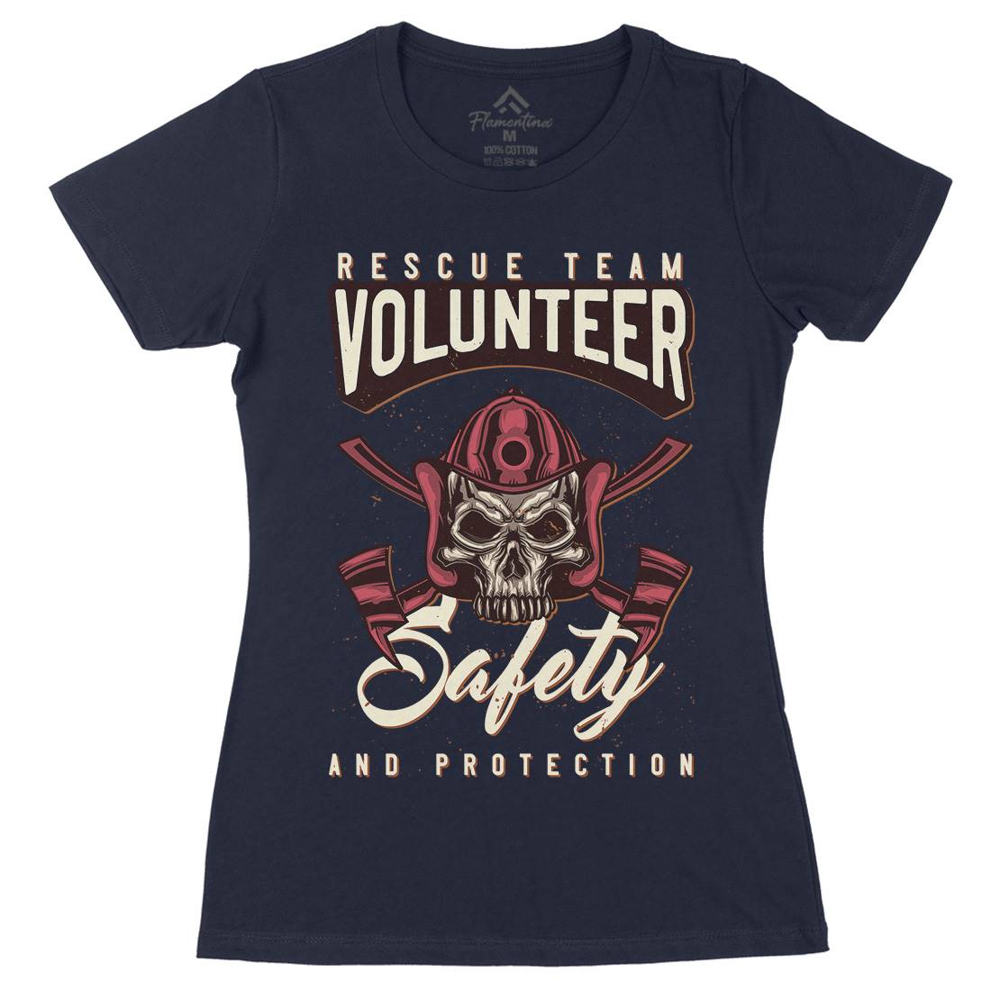 Fire Fighter Womens Organic Crew Neck T-Shirt Firefighters B125
