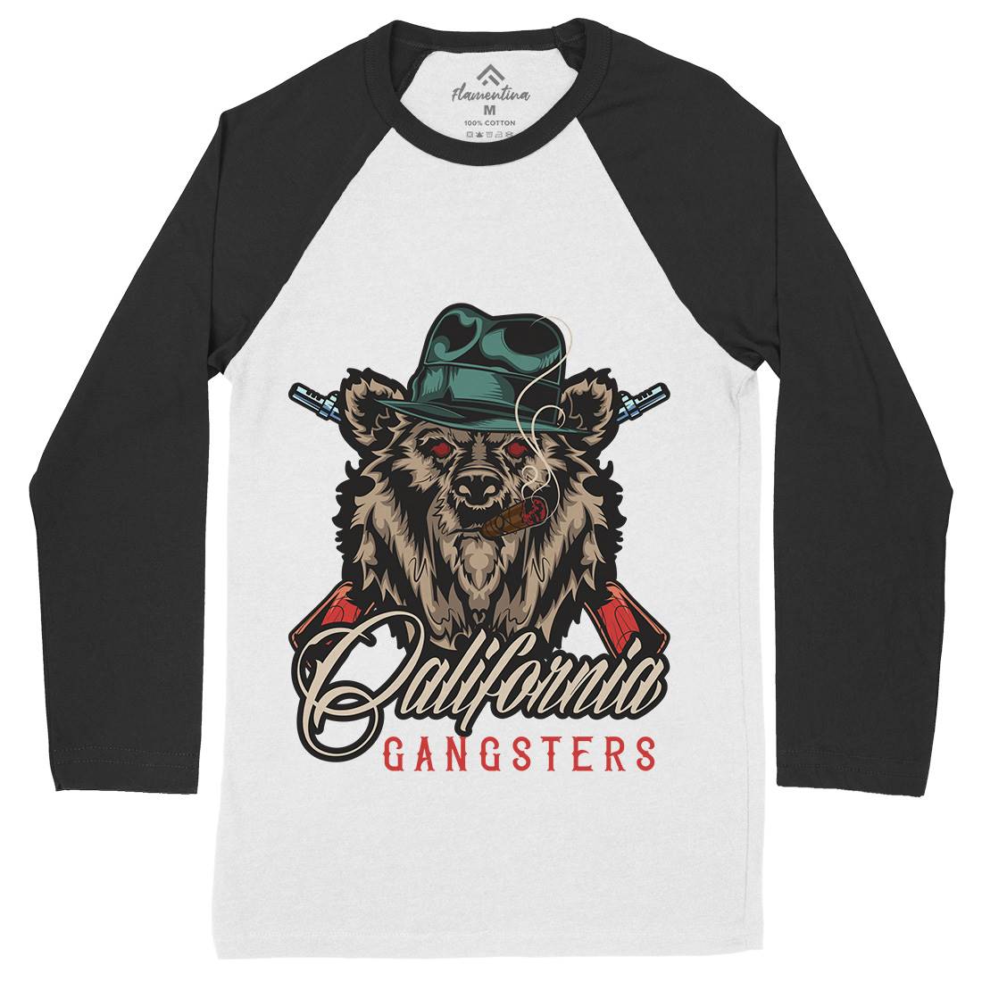 Gangster Mens Long Sleeve Baseball T-Shirt American B126