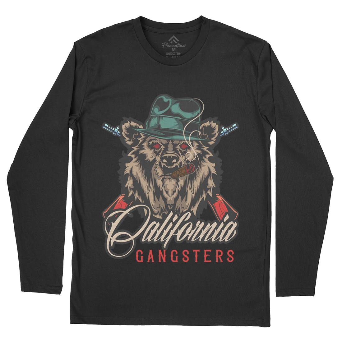 Gangster Mens Long Sleeve T-Shirt American B126
