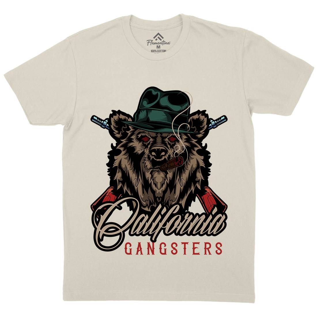 Gangster Mens Organic Crew Neck T-Shirt American B126
