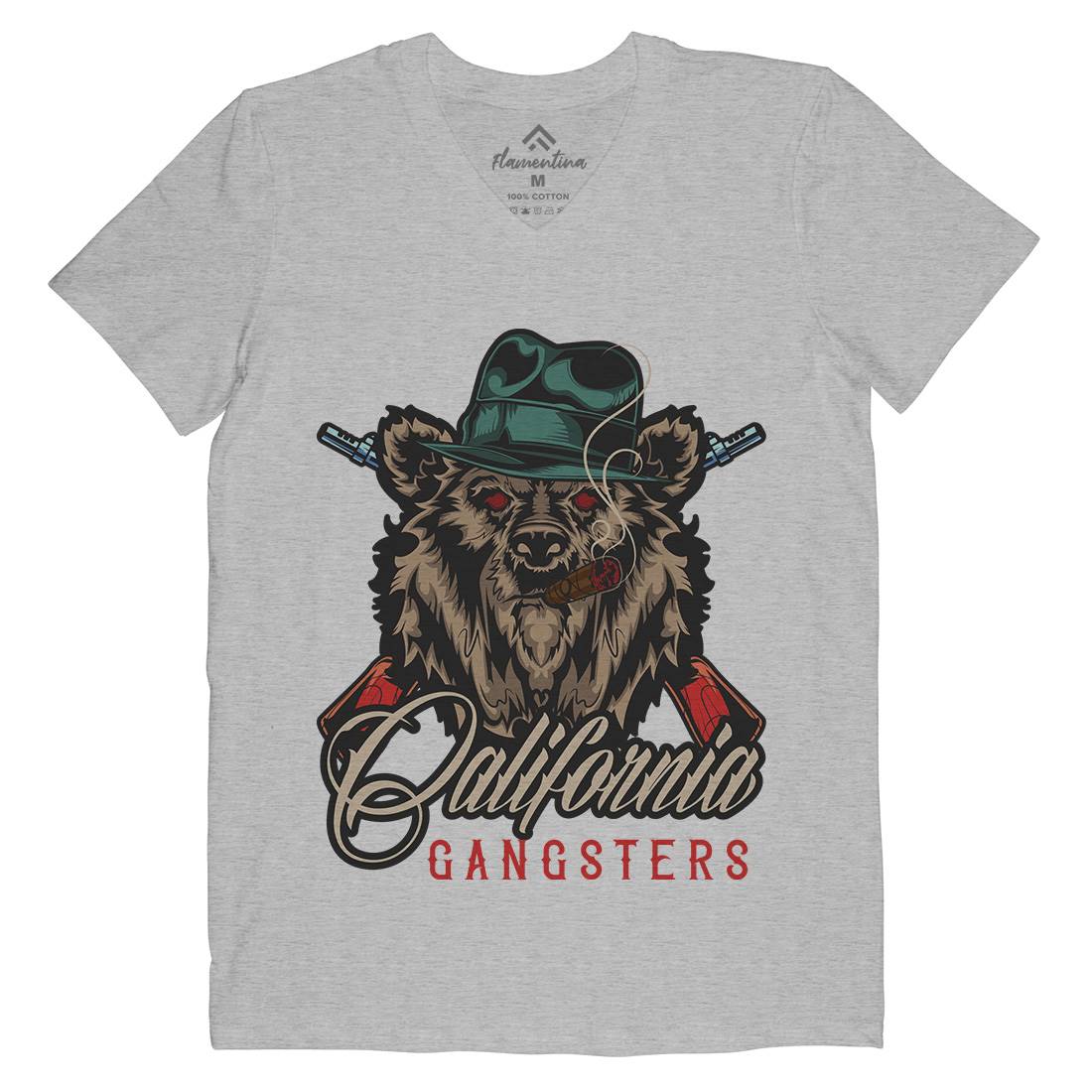 Gangster Mens V-Neck T-Shirt American B126