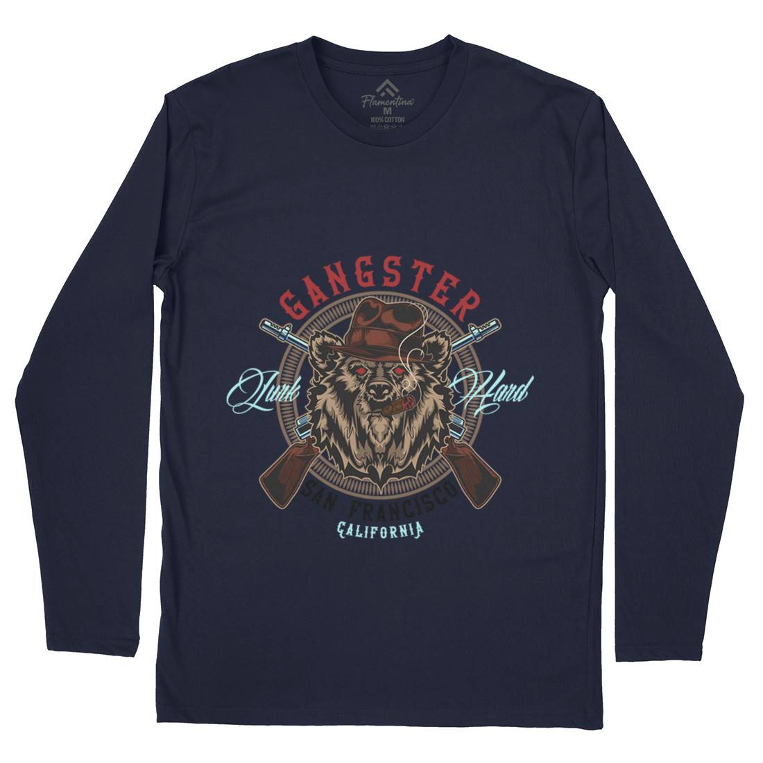 Gangster Mens Long Sleeve T-Shirt American B127