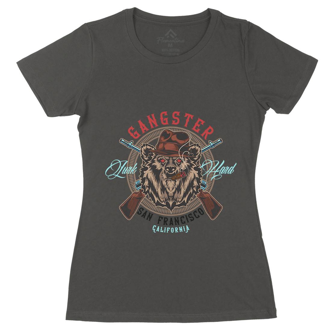 Gangster Womens Organic Crew Neck T-Shirt American B127
