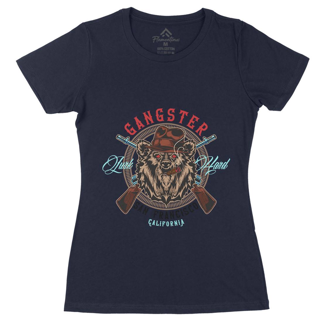 Gangster Womens Organic Crew Neck T-Shirt American B127