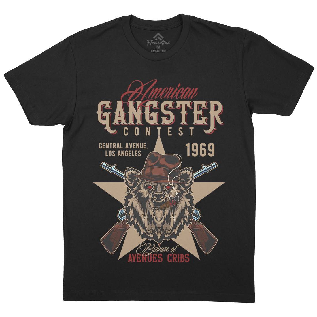 Gangster Mens Crew Neck T-Shirt American B128