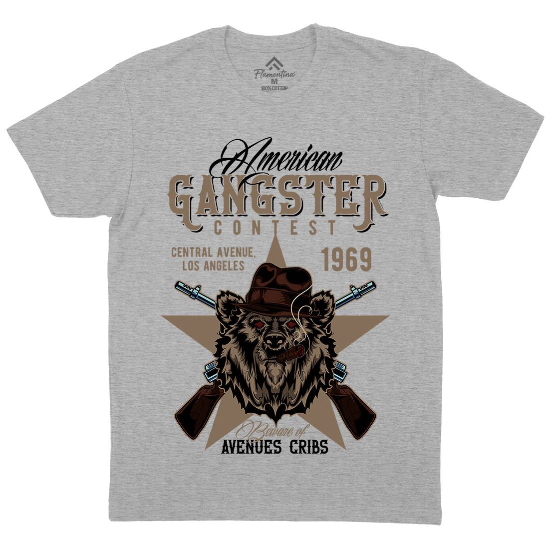 Gangster Mens Crew Neck T-Shirt American B128