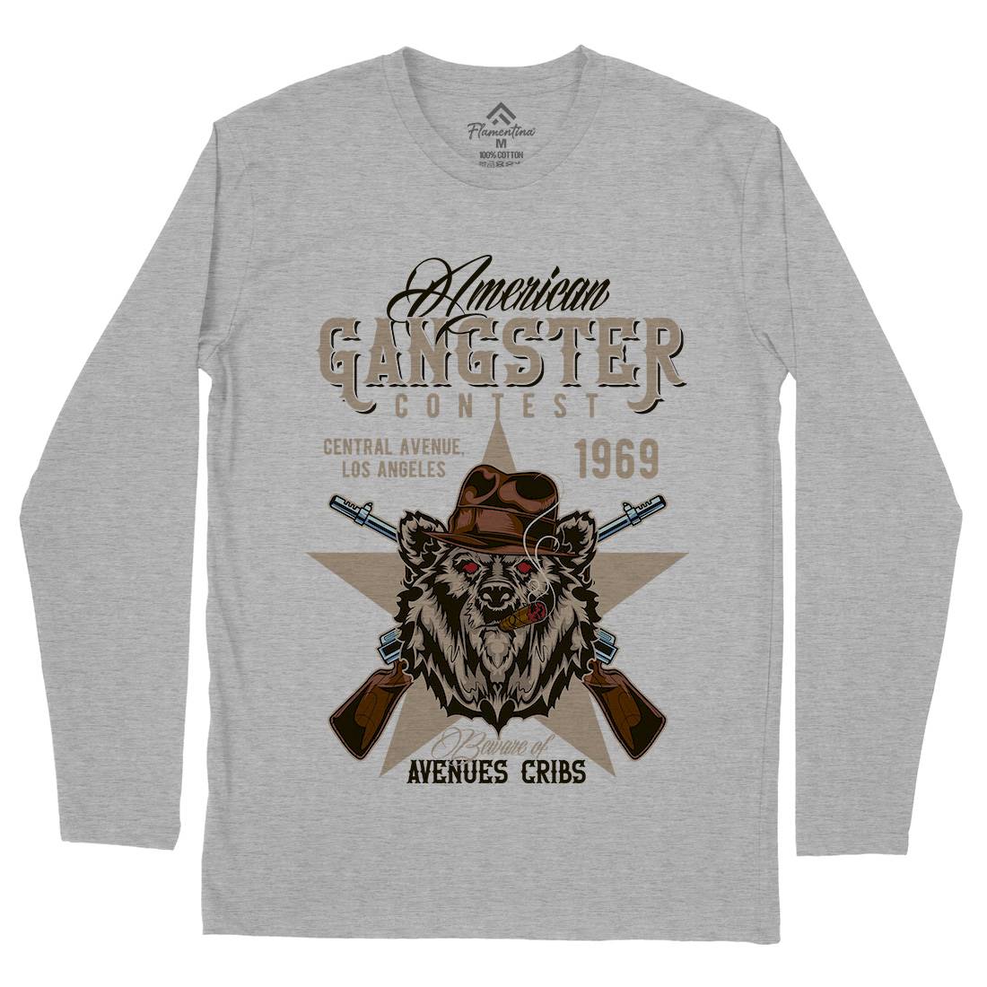 Gangster Mens Long Sleeve T-Shirt American B128