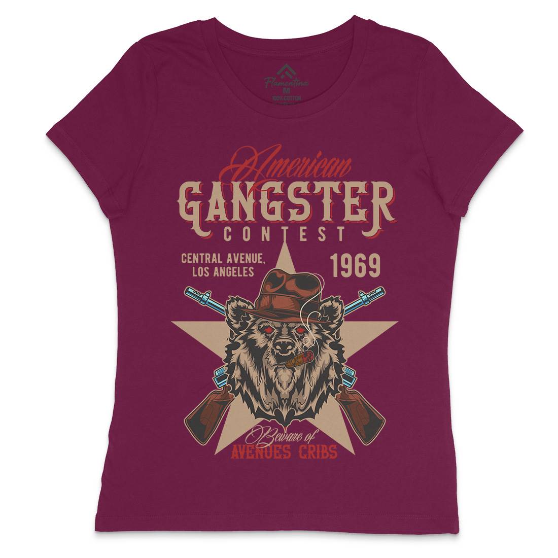 Gangster Womens Crew Neck T-Shirt American B128