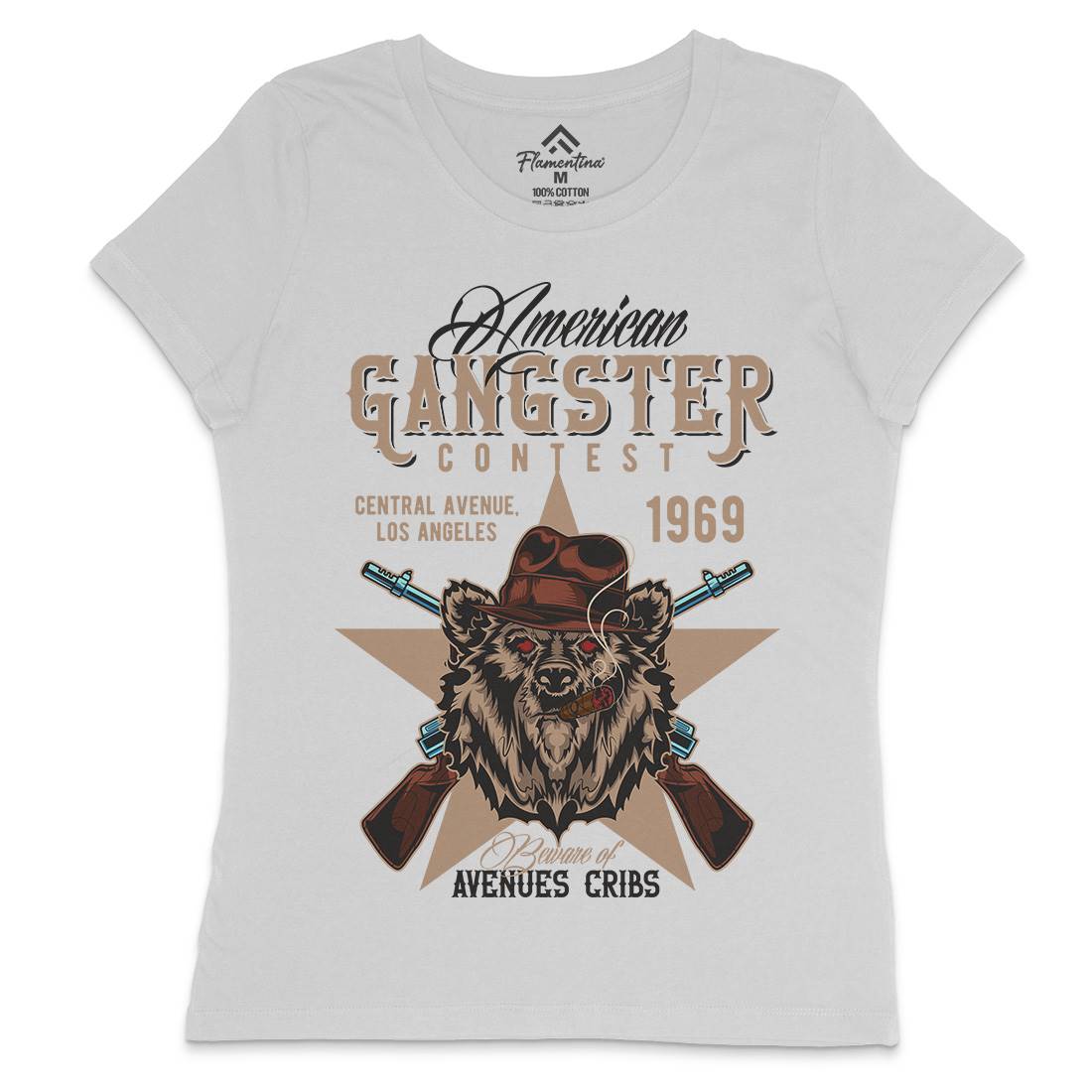 Gangster Womens Crew Neck T-Shirt American B128
