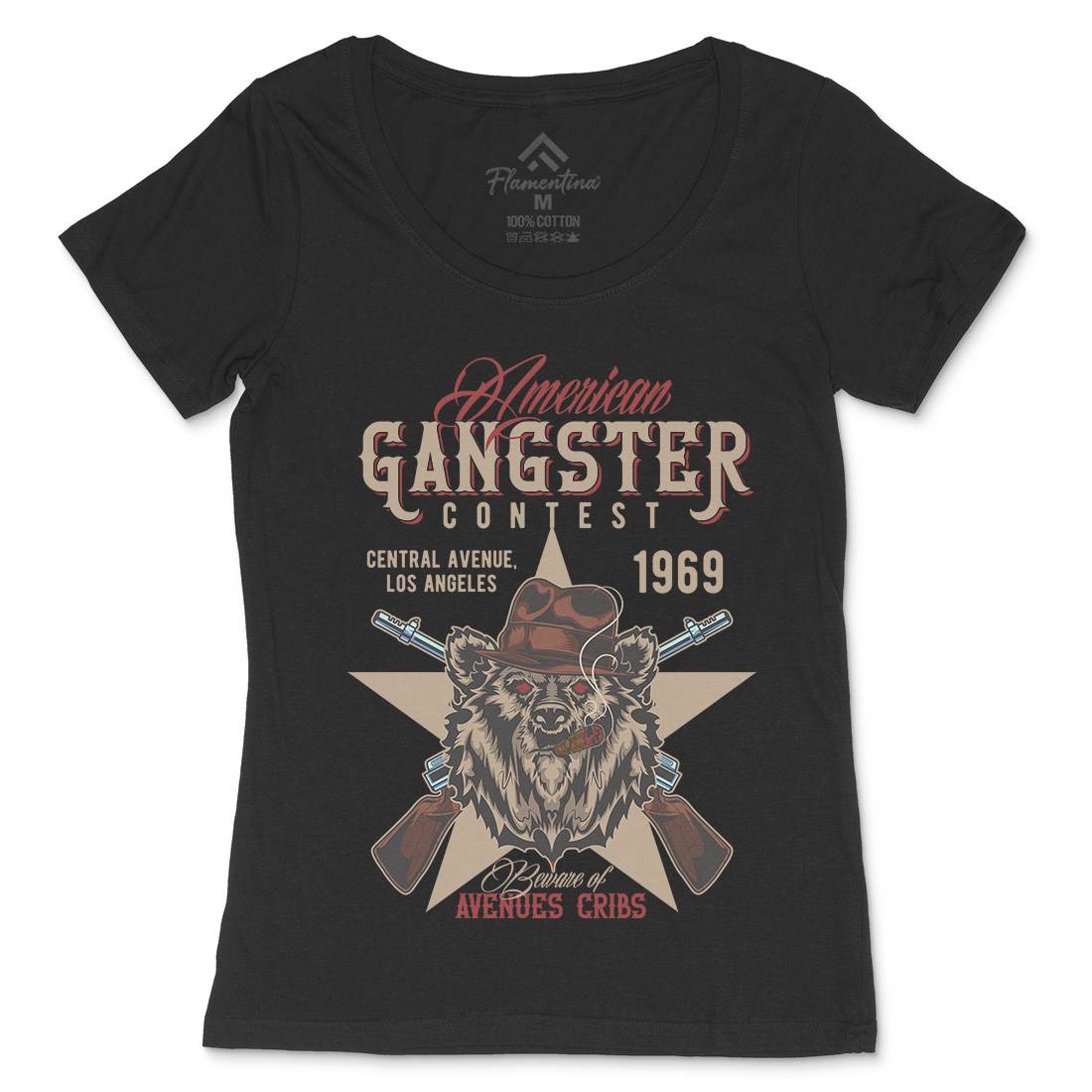 Gangster Womens Scoop Neck T-Shirt American B128