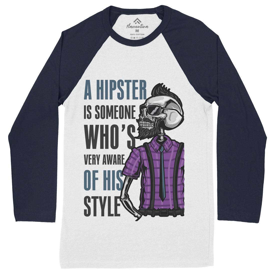 Hipster Mens Long Sleeve Baseball T-Shirt Barber B131