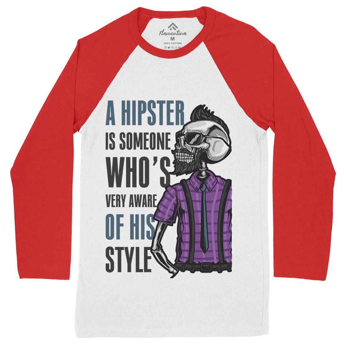 Hipster Mens Long Sleeve Baseball T-Shirt Barber B131