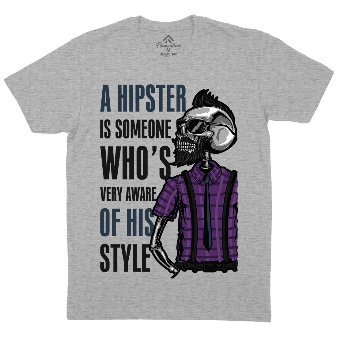 Hipster Mens Crew Neck T-Shirt Barber B131