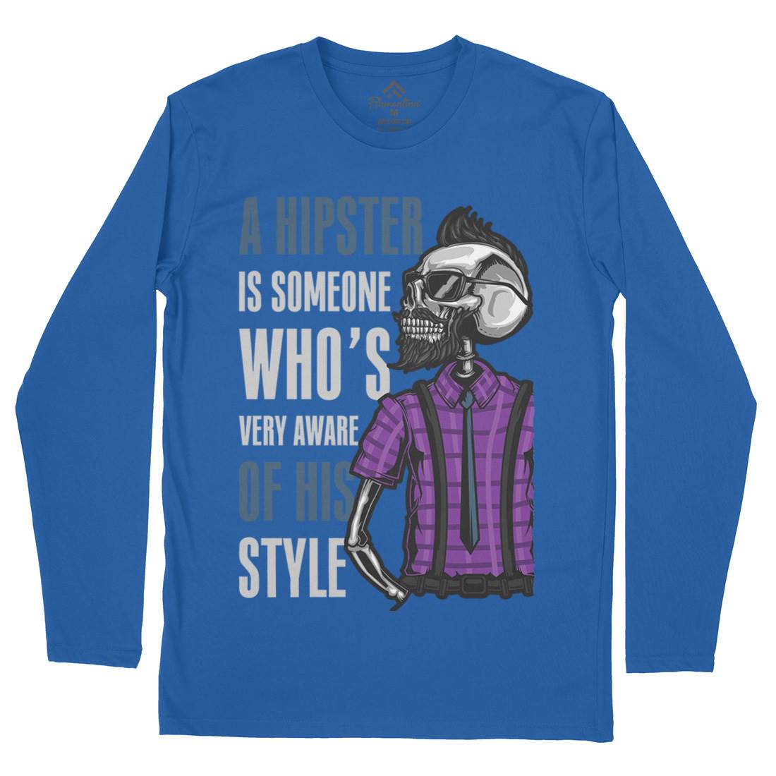 Hipster Mens Long Sleeve T-Shirt Barber B131