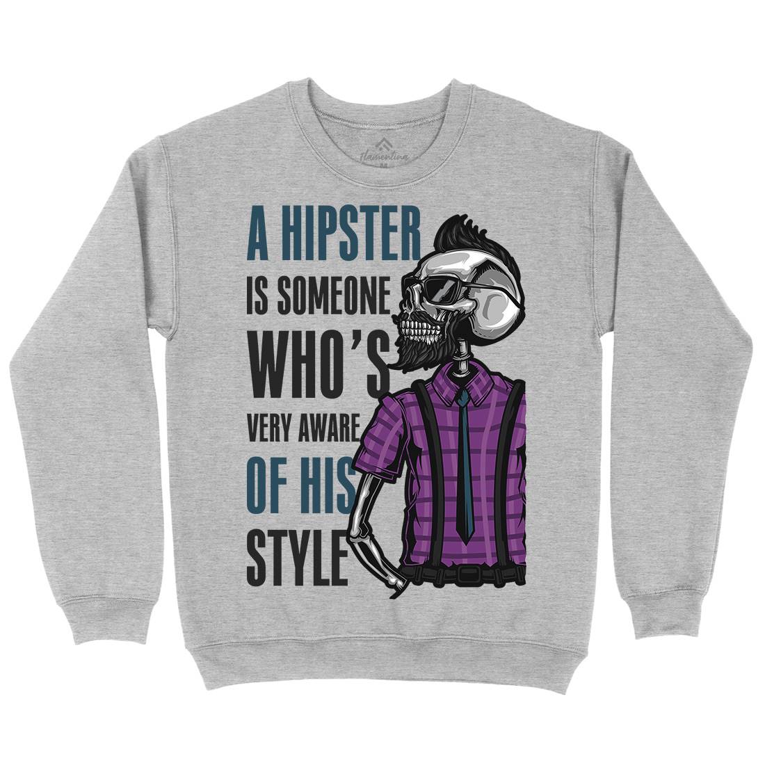 Hipster Mens Crew Neck Sweatshirt Barber B131