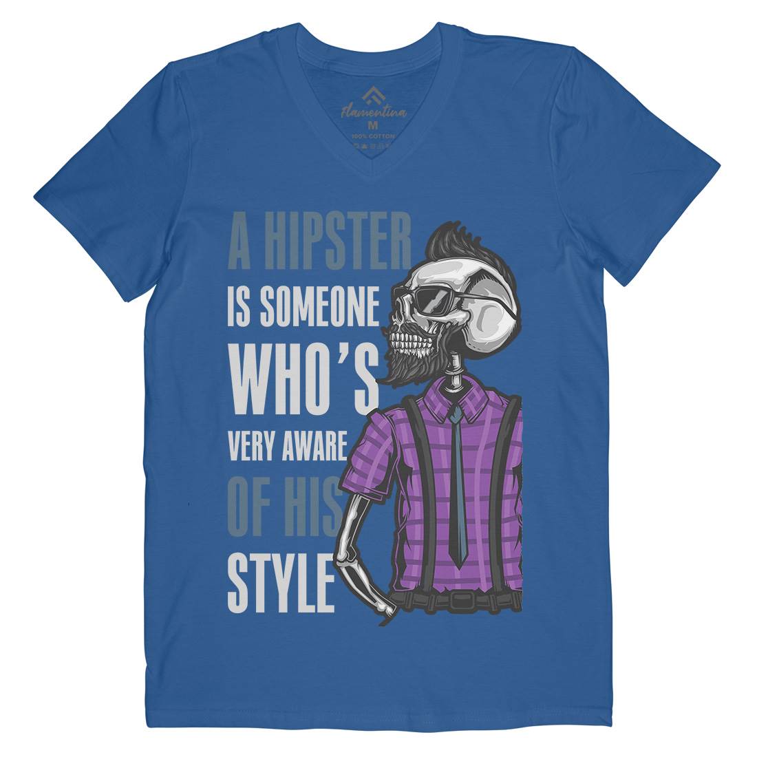 Hipster Mens V-Neck T-Shirt Barber B131