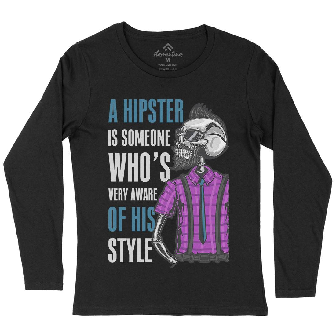 Hipster Womens Long Sleeve T-Shirt Barber B131