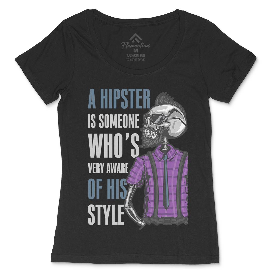 Hipster Womens Scoop Neck T-Shirt Barber B131