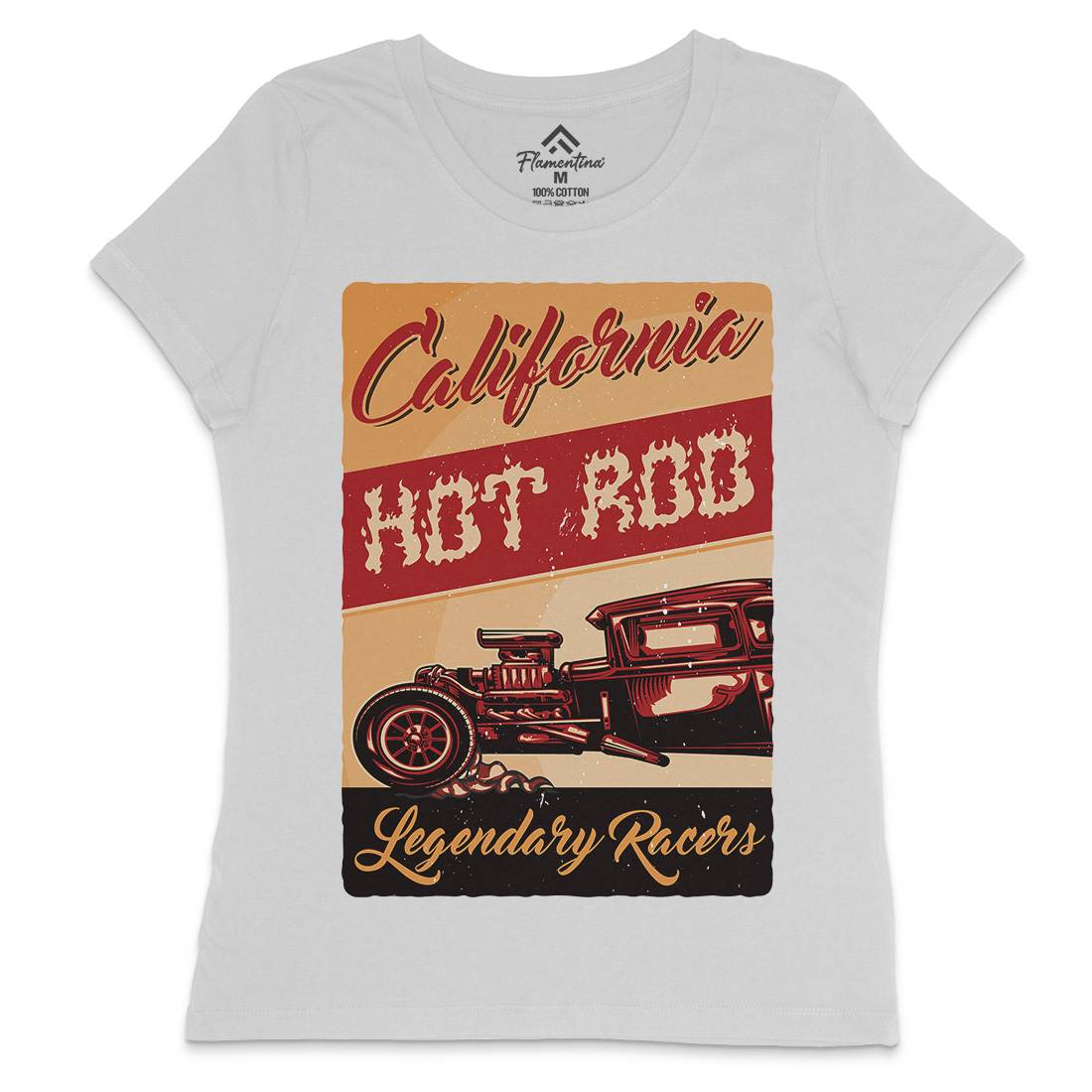 Hotrod Womens Crew Neck T-Shirt Cars B135