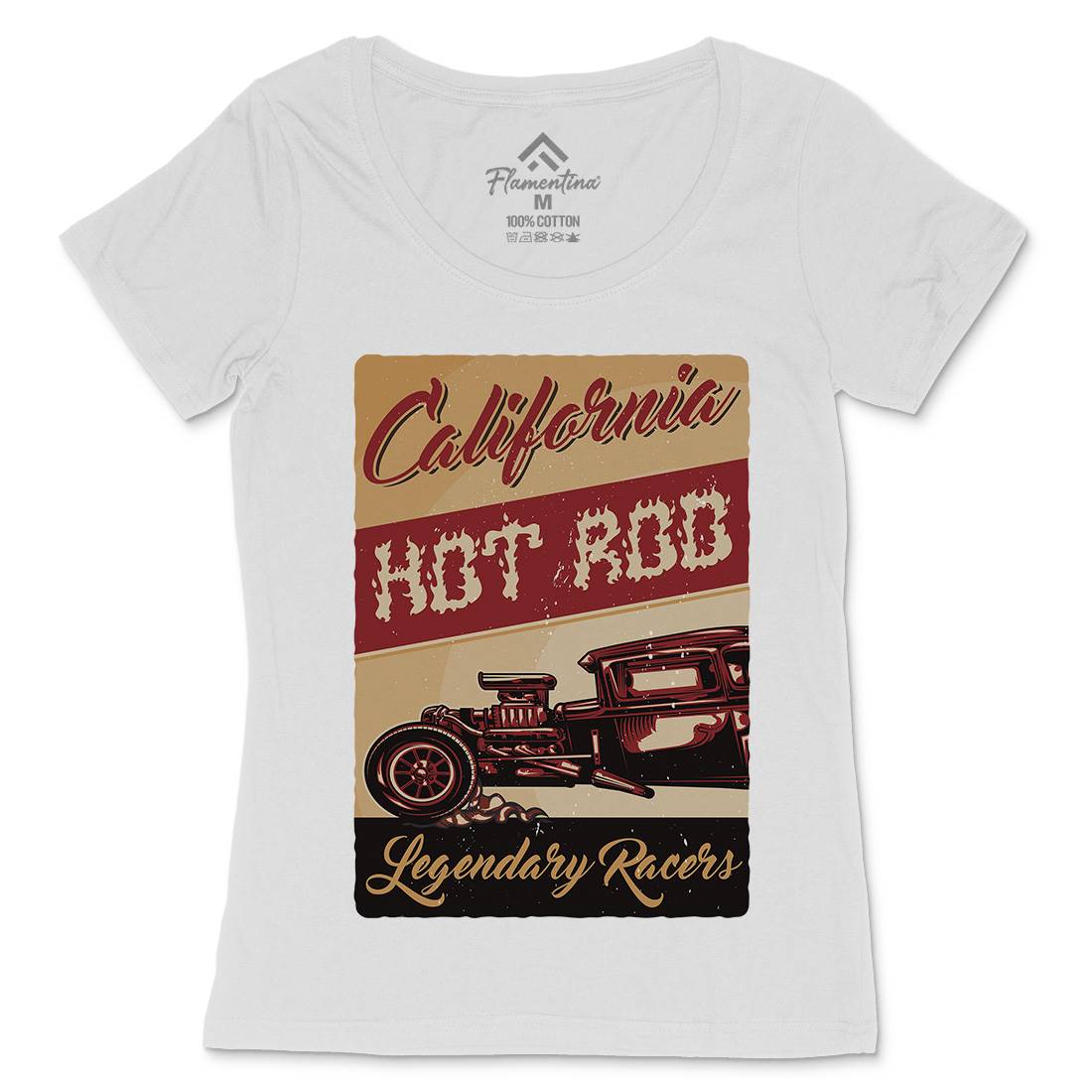 Hotrod Womens Scoop Neck T-Shirt Cars B135