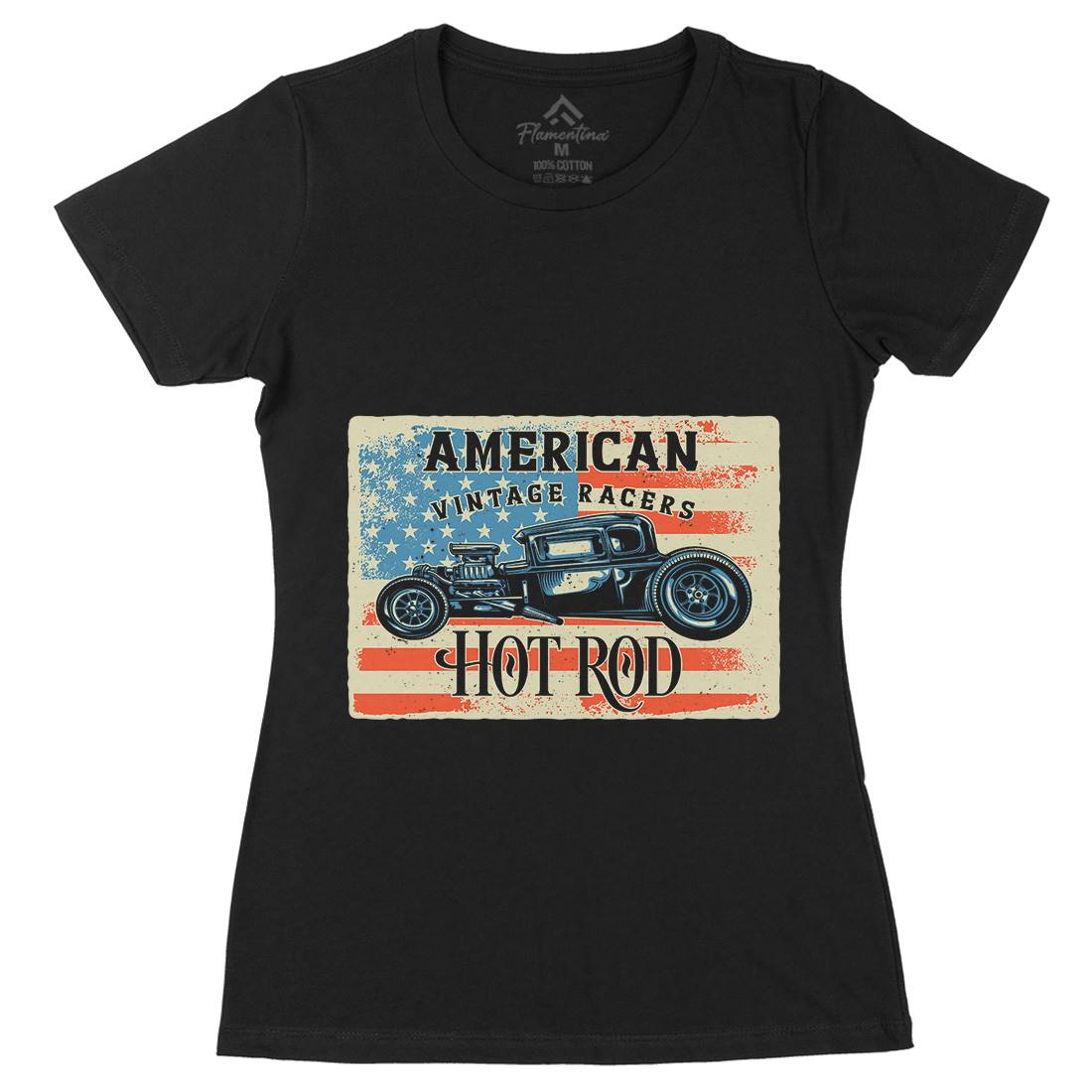 Hotrod Womens Organic Crew Neck T-Shirt Cars B136