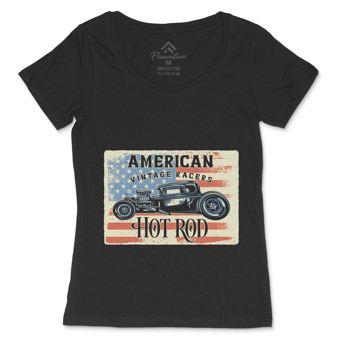 Hotrod Womens Scoop Neck T-Shirt Cars B136