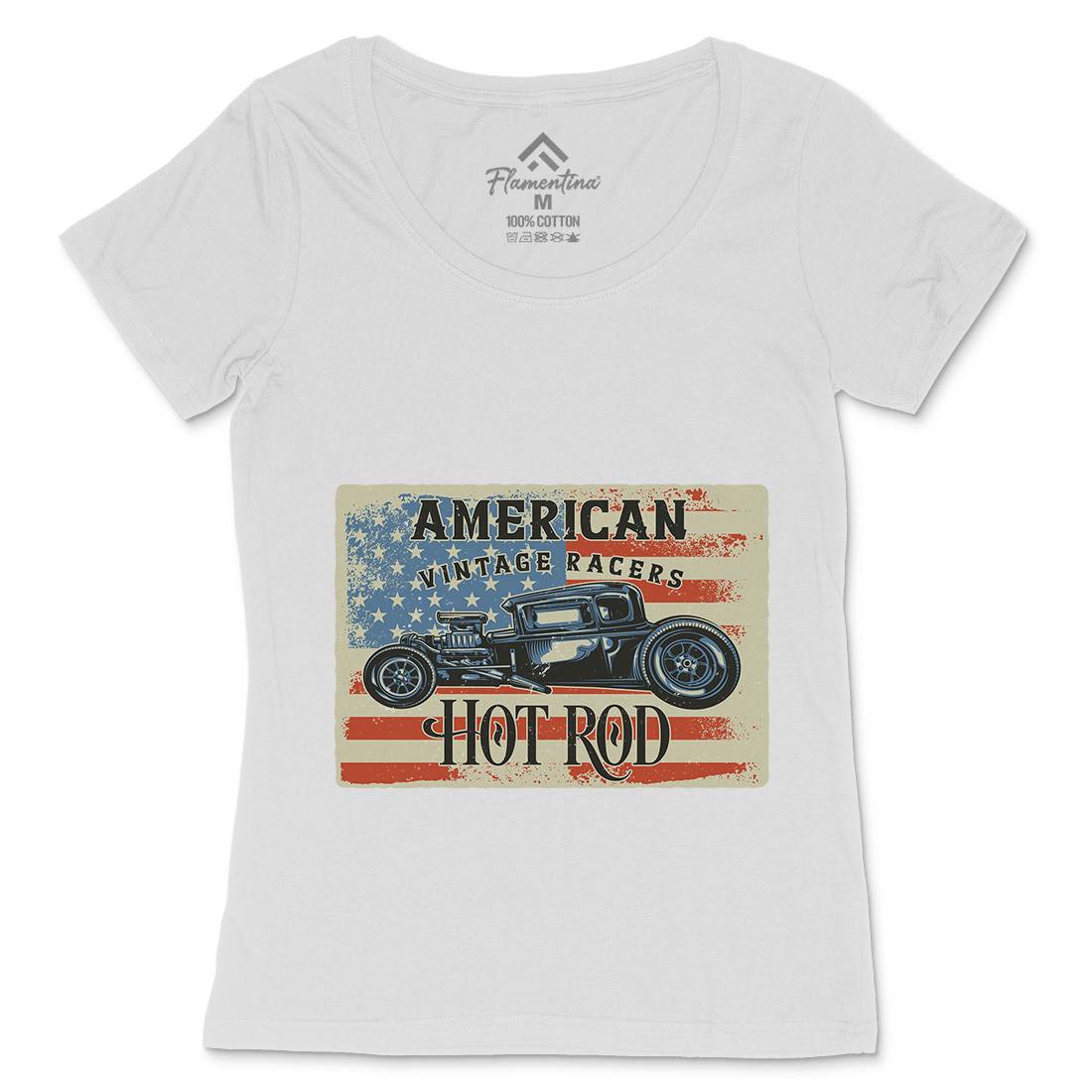 Hotrod Womens Scoop Neck T-Shirt Cars B136
