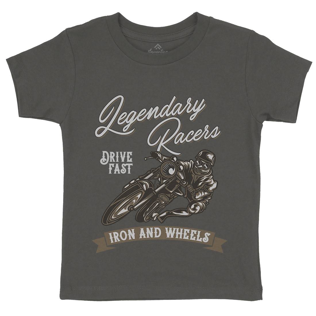 Iron Wheels Kids Organic Crew Neck T-Shirt Motorcycles B137