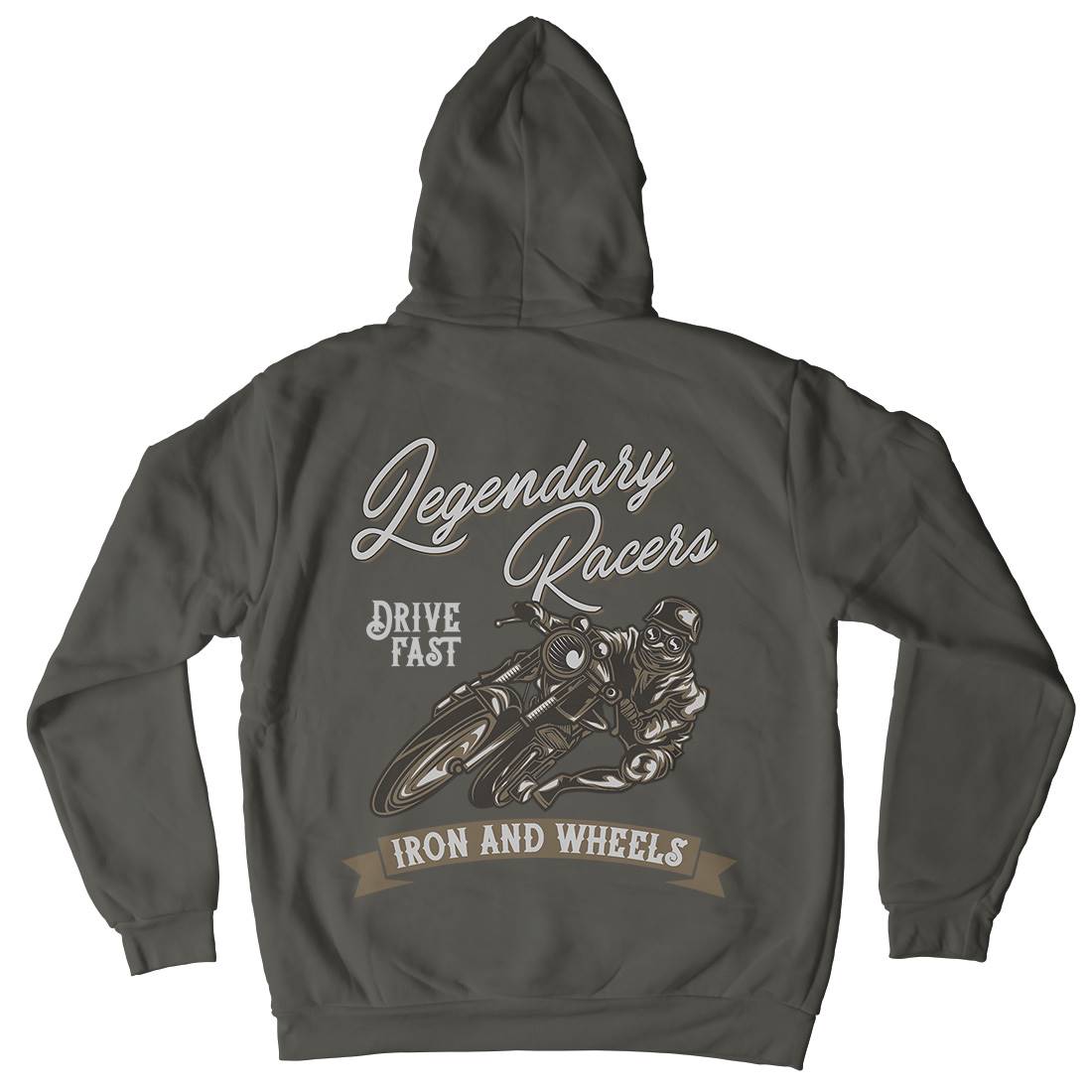 Iron Wheels Mens Hoodie With Pocket Motorcycles B137