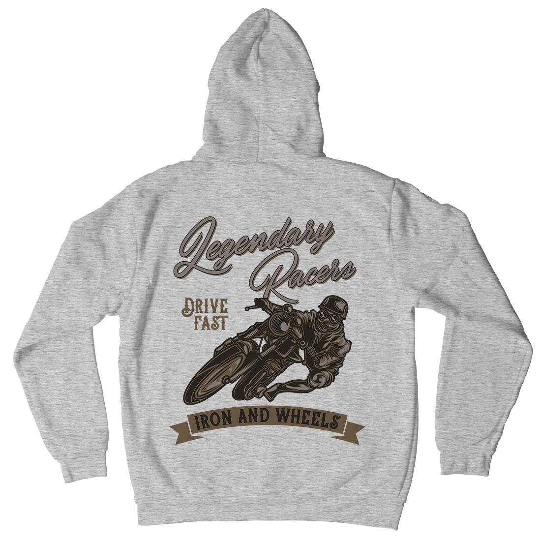 Iron Wheels Mens Hoodie With Pocket Motorcycles B137