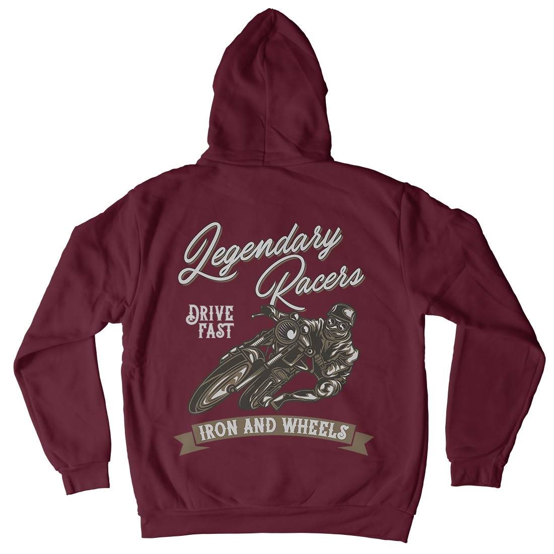 Iron Wheels Mens Hoodie With Pocket Motorcycles B137