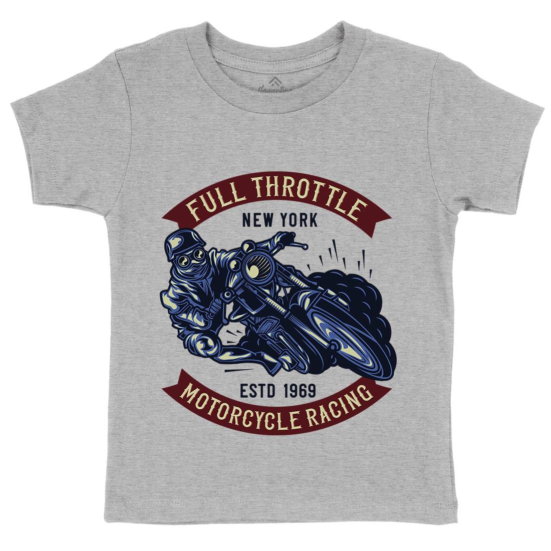 Full Throttle Kids Organic Crew Neck T-Shirt Motorcycles B138