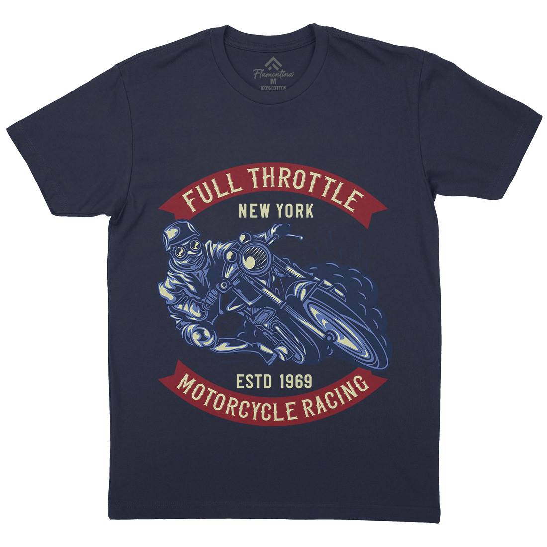 Full Throttle Mens Crew Neck T-Shirt Motorcycles B138