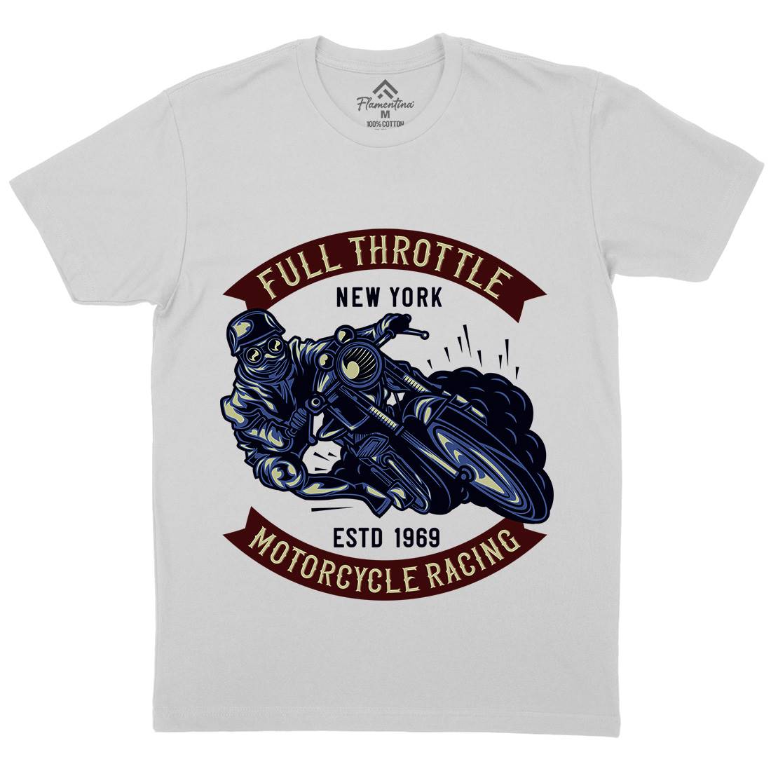 Full Throttle Mens Crew Neck T-Shirt Motorcycles B138