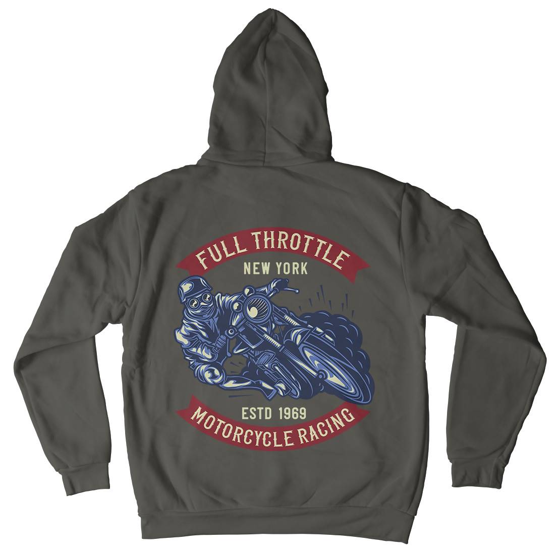 Full Throttle Mens Hoodie With Pocket Motorcycles B138