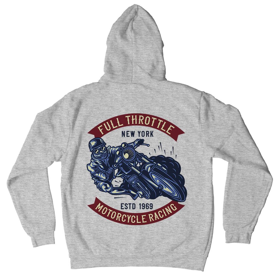 Full Throttle Mens Hoodie With Pocket Motorcycles B138