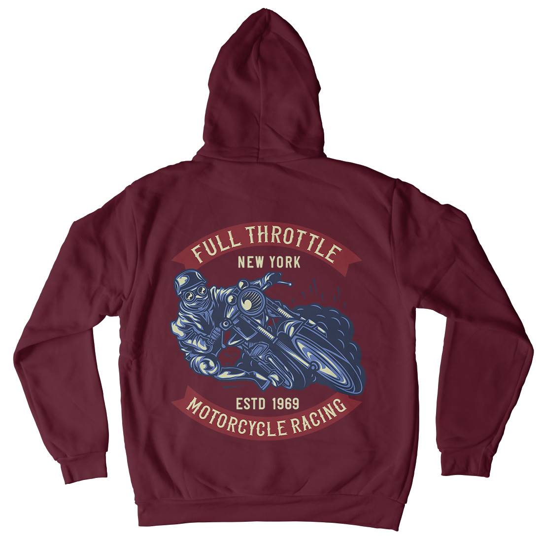 Full Throttle Mens Hoodie With Pocket Motorcycles B138