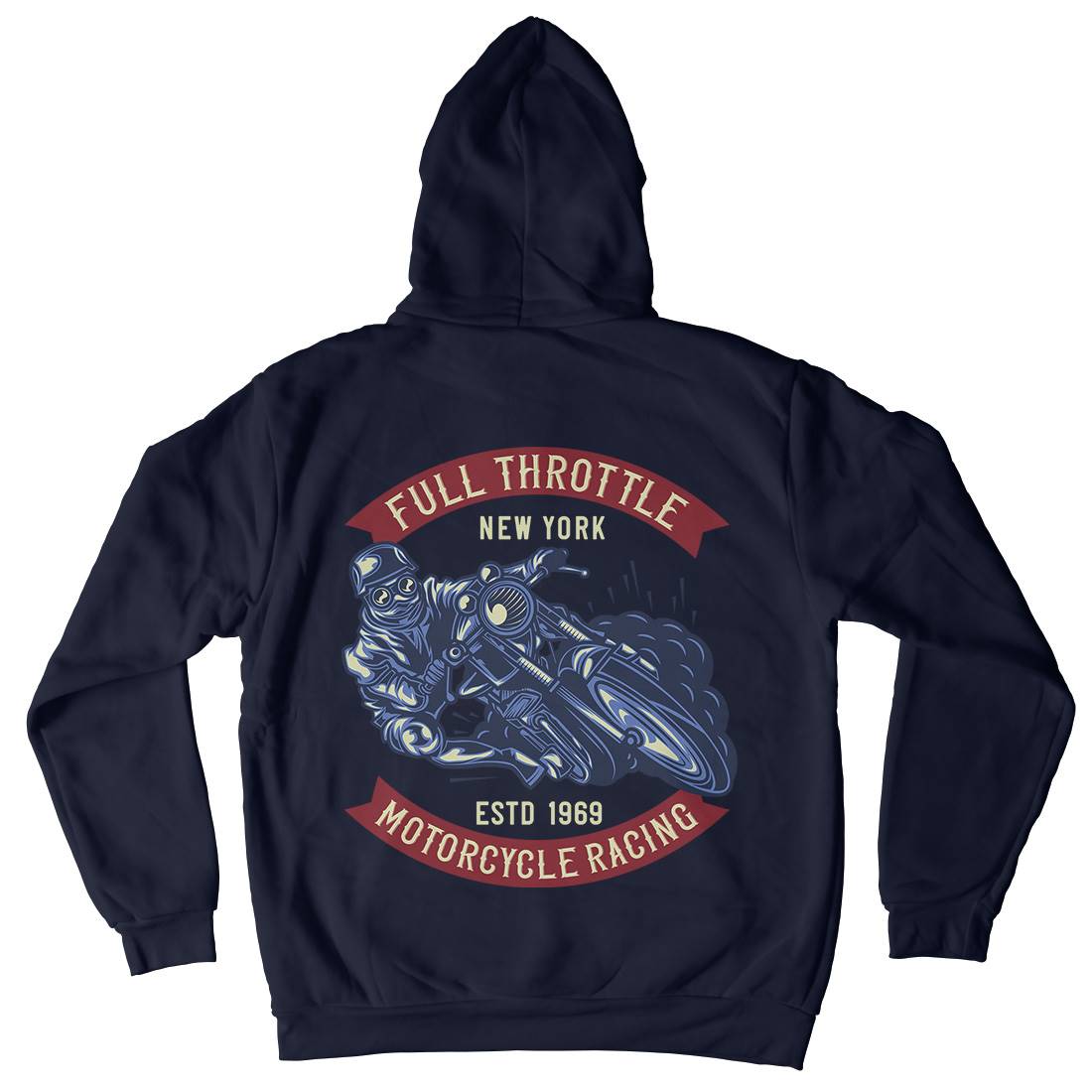 Full Throttle Mens Hoodie With Pocket Motorcycles B138