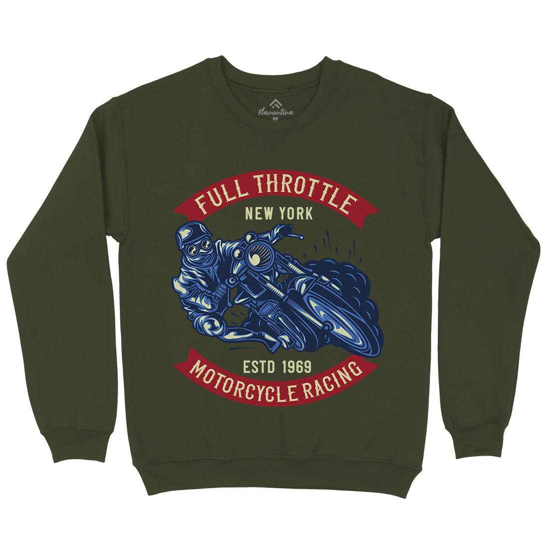 Full Throttle Mens Crew Neck Sweatshirt Motorcycles B138