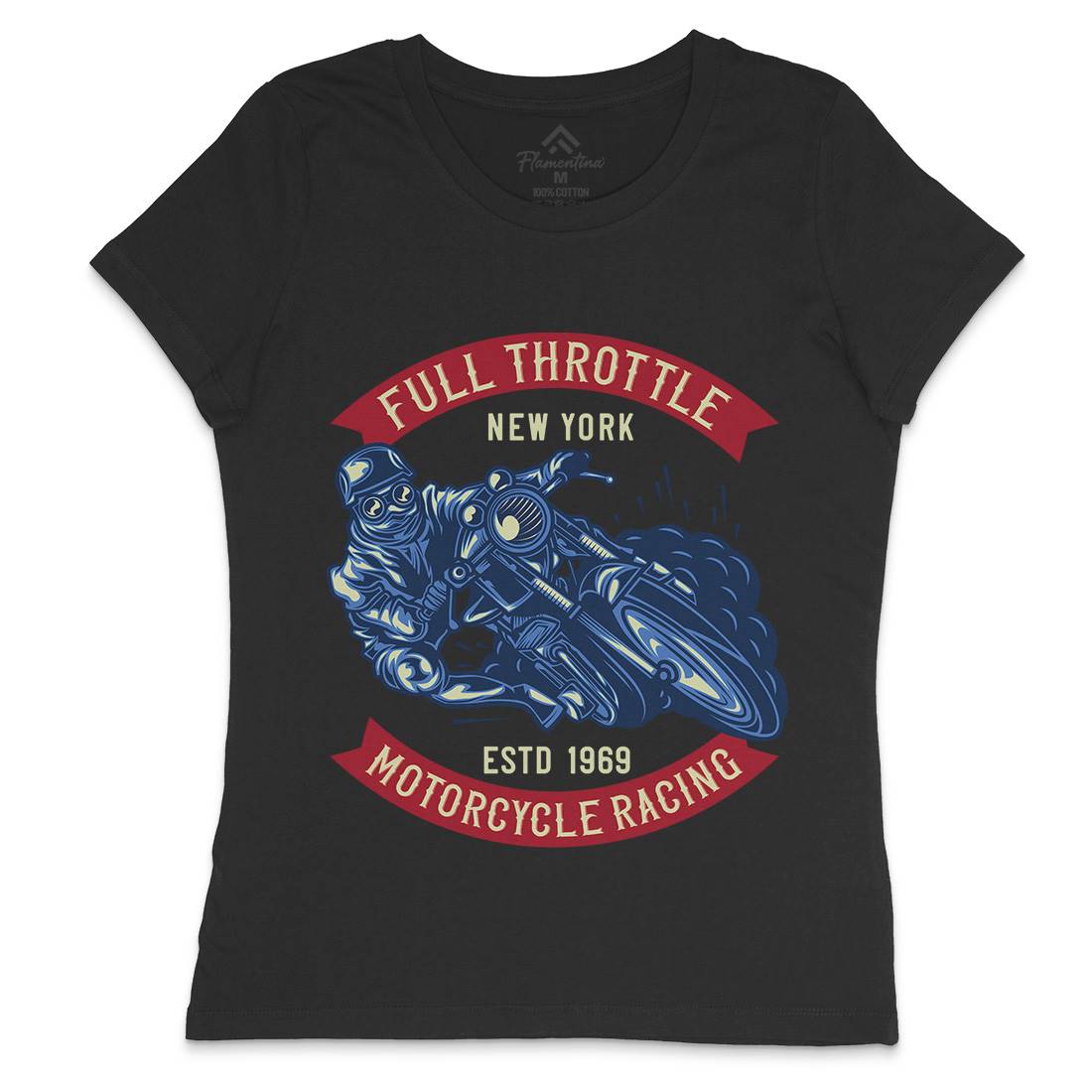 Full Throttle Womens Crew Neck T-Shirt Motorcycles B138