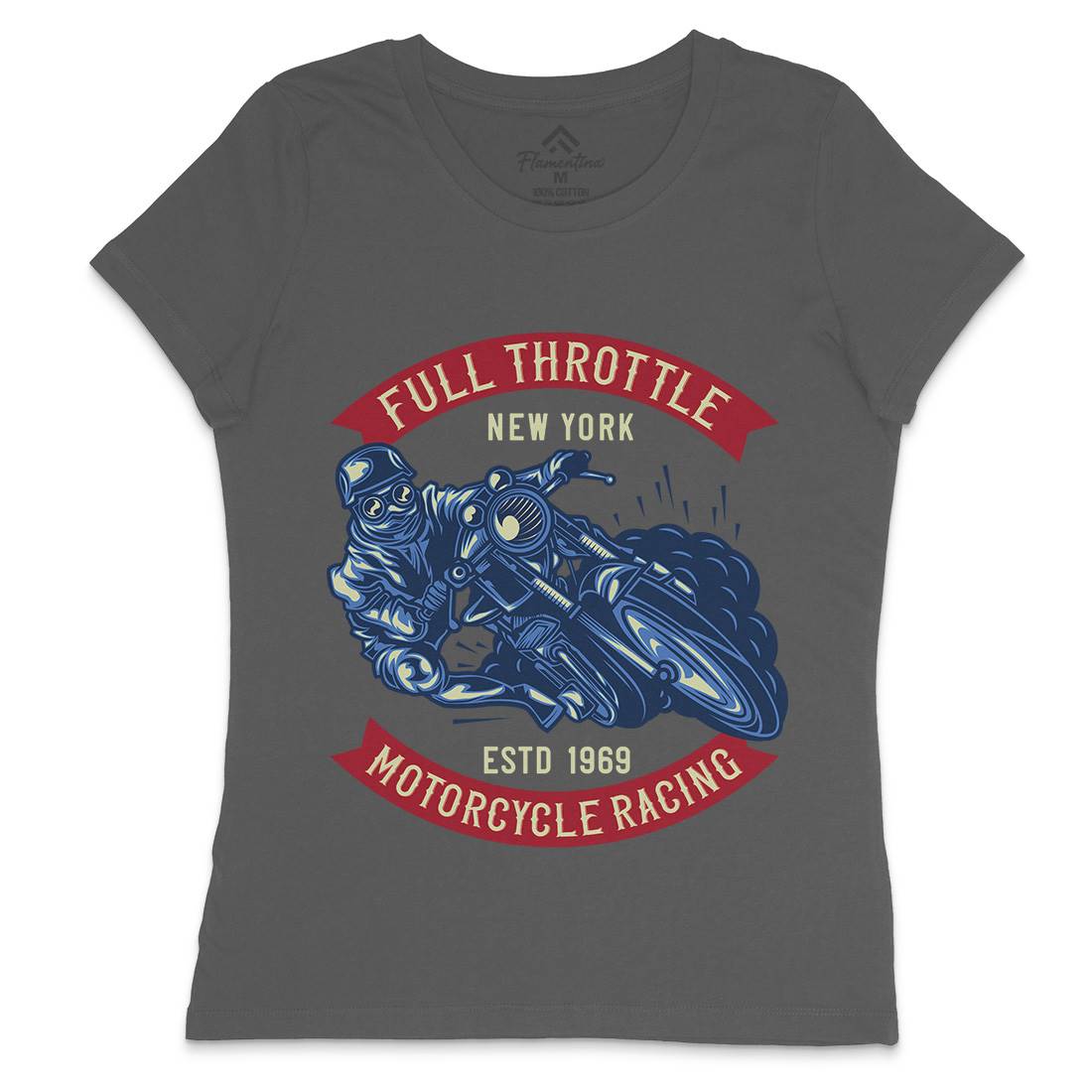 Full Throttle Womens Crew Neck T-Shirt Motorcycles B138