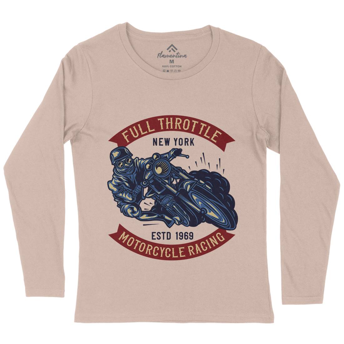 Full Throttle Womens Long Sleeve T-Shirt Motorcycles B138