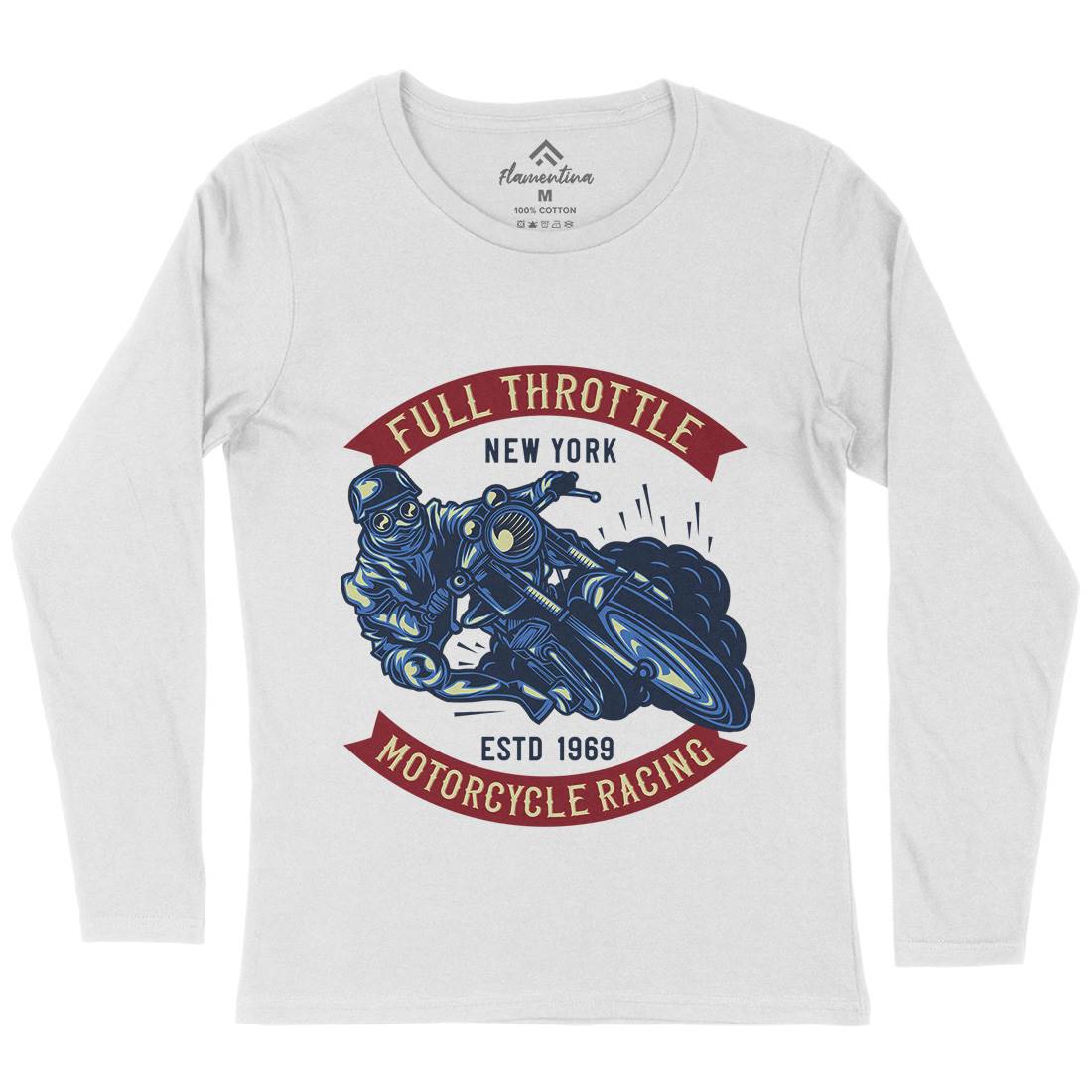 Full Throttle Womens Long Sleeve T-Shirt Motorcycles B138