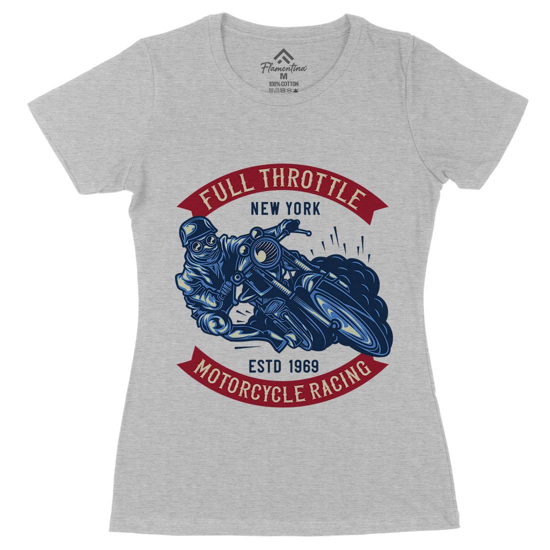 Full Throttle Womens Organic Crew Neck T-Shirt Motorcycles B138