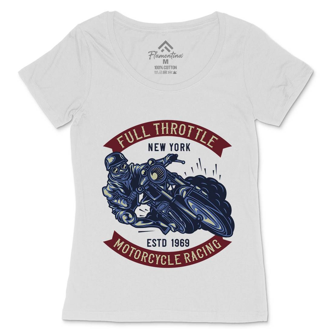 Full Throttle Womens Scoop Neck T-Shirt Motorcycles B138