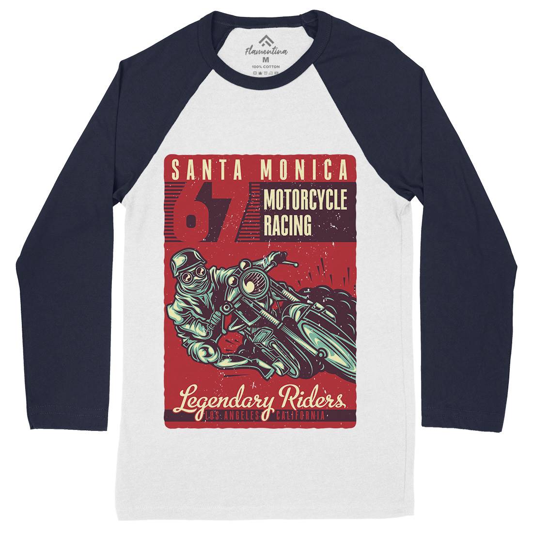 Motor Mens Long Sleeve Baseball T-Shirt Motorcycles B139
